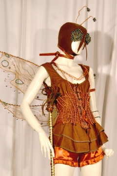 COPPERFAIRY 8-set costume, 3300€, size M copper/iron wire/beads/fabric/felt/leather